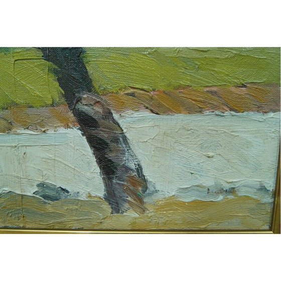 Image 1 of Dipinto ad olio d'epoca di Sven Erik, Svezia 1960