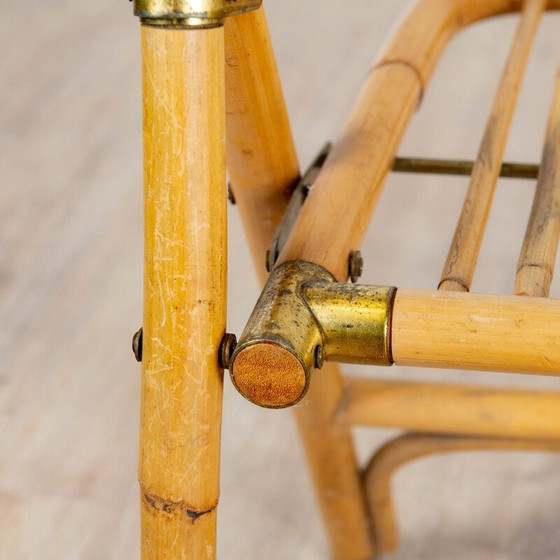 Image 1 of Set of 4 vintage folding chairs in bamboo and rattan, Italy 1970
