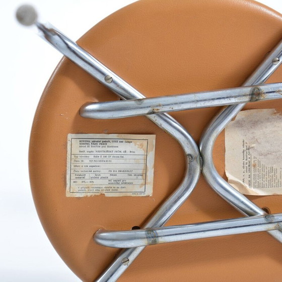 Image 1 of Vintage chair in imitation leather and chrome steel by Kovona, Czechoslovakia 1970