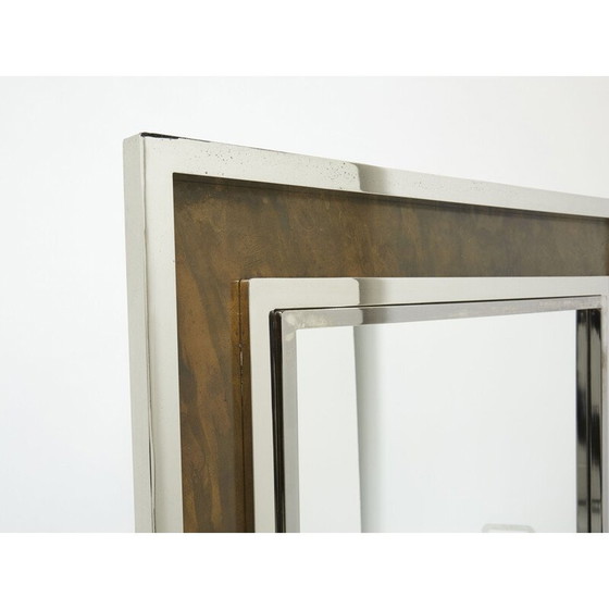 Image 1 of Vintage mirror in chrome and copper plated metal by Belgo Chrome, 1970