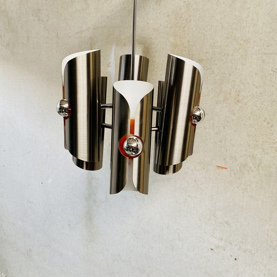 Image 1 of Space Age Aluminum Pendant Lamp By Polam Bielsko-Białae 1970