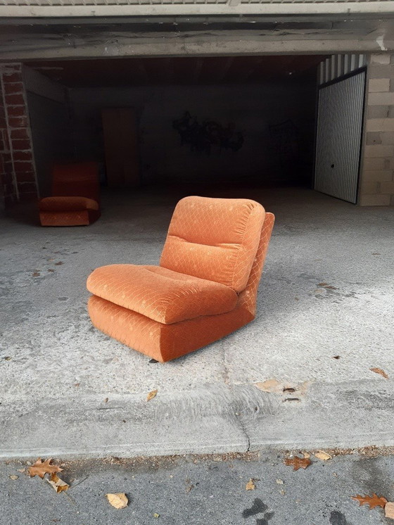 Image 1 of 6/7 Orange chair Ligne Roset Pr M. Ducaroy Mod. Albany, Design Ép. Vintage