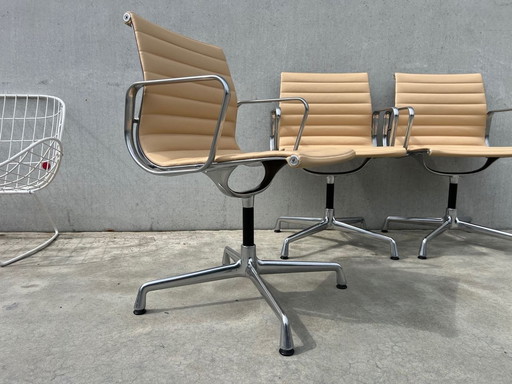 3X Vitra Eames Ea104 Leather Chairs