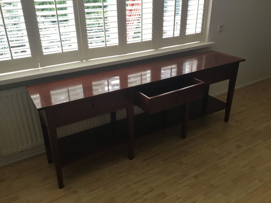 Image 1 of &Tradition Side Table Landoo Cherry With Three Drawers And Cupboard.