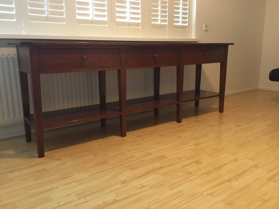 Image 1 of &Tradition Side Table Landoo Cherry With Three Drawers And Cupboard.