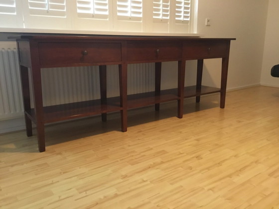 Image 1 of &Tradition Side Table Landoo Cherry With Three Drawers And Cupboard.