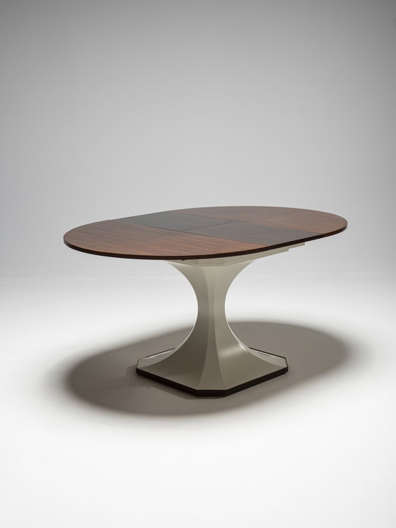 Image 1 of Round Extendable Wooden Dining Table by Carlo De Carli, Italy, 1960s