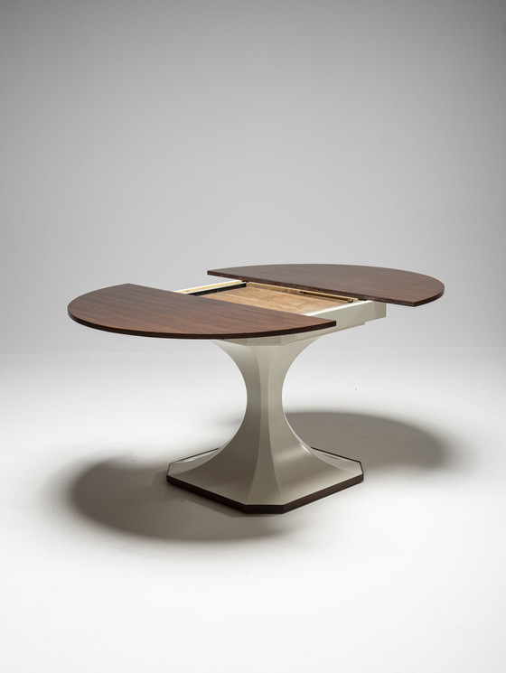 Image 1 of Round Extendable Wooden Dining Table by Carlo De Carli, Italy, 1960s