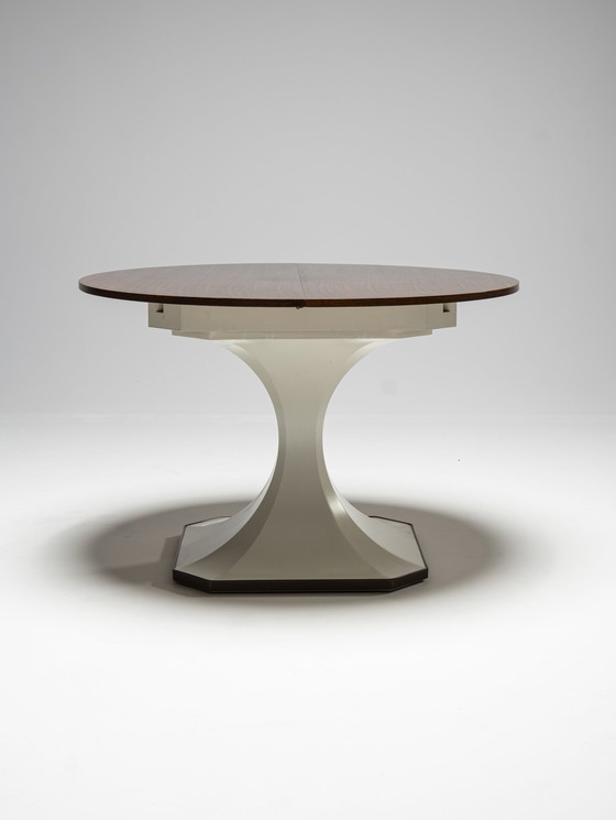 Image 1 of Round Extendable Wooden Dining Table by Carlo De Carli, Italy, 1960s