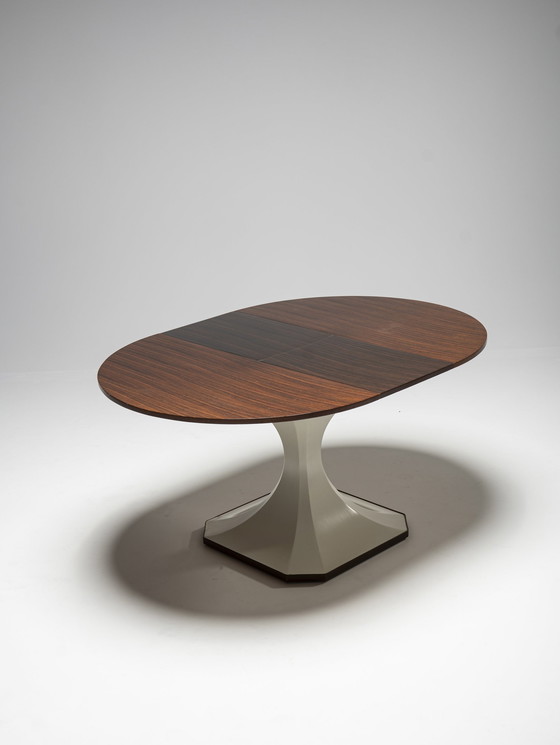 Image 1 of Round Extendable Wooden Dining Table by Carlo De Carli, Italy, 1960s