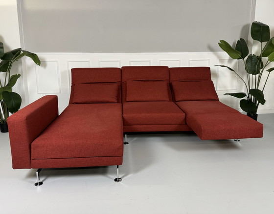 Image 1 of Brühl Moule corner sofa fabric sofa couch sleeping function red