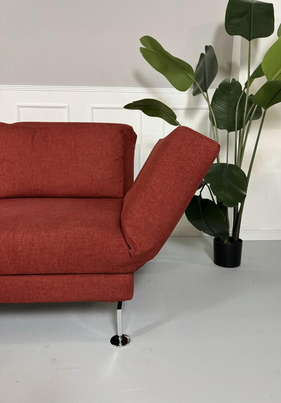 Image 1 of Brühl Moule corner sofa fabric sofa couch sleeping function red