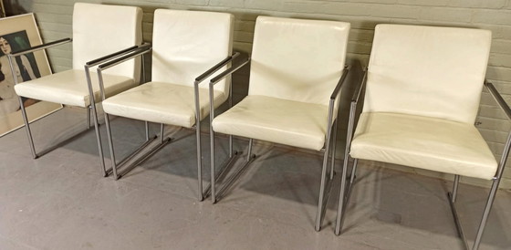 Image 1 of 4 x Harvink leren eetkamerstoelen 