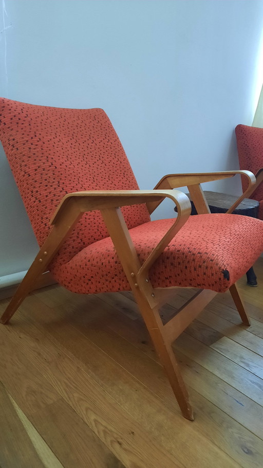 A Mid-Century Brussel Expo 58' Tatra Pravenec  No.24-23 Launch Chair