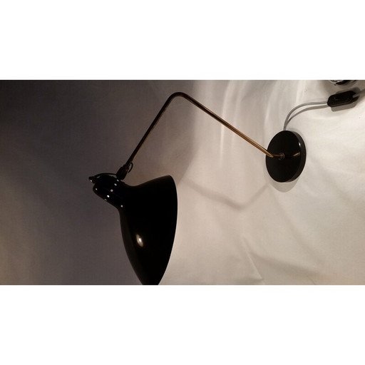 Vintage black desk lamp by Jean Boris Lacroix - 1965