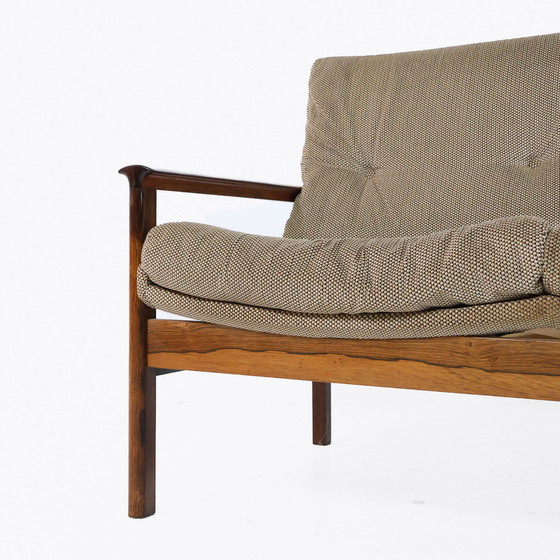 Image 1 of Rosewood Three-Seater Sofa 1960s