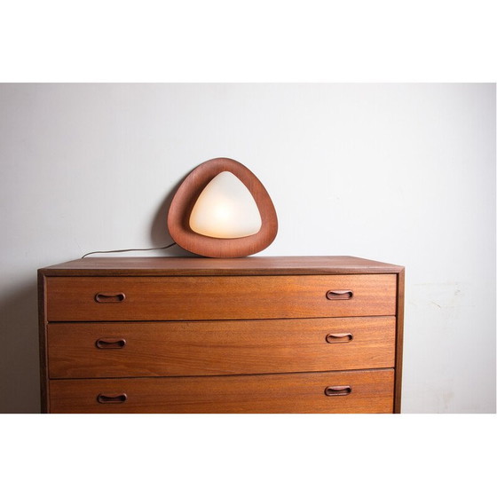 Image 1 of Vintage teak and opaline glass wall lamp by Goggredo Regianni for Regianni, Italy 1960