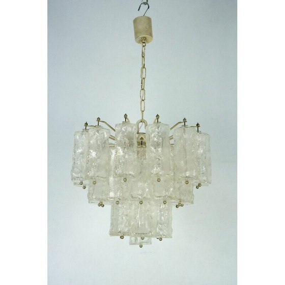 Image 1 of Mid-century Corteccia Murano glass chandelier by Toni Zuccheri for Venini, Italy 1960s