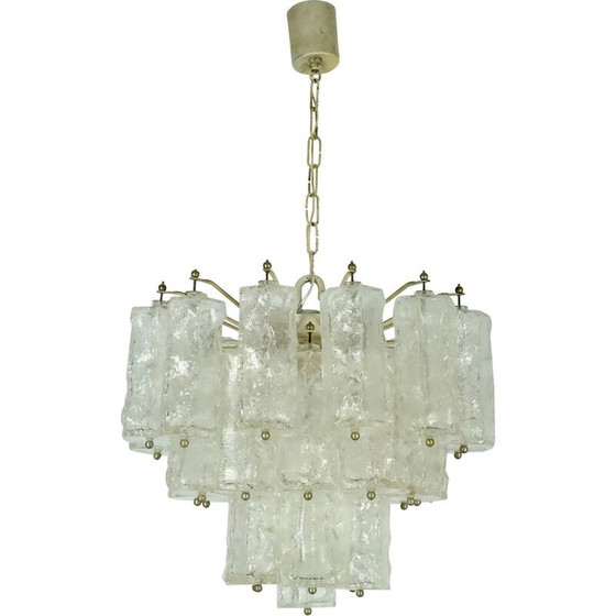 Image 1 of Mid-century Corteccia Murano glass chandelier by Toni Zuccheri for Venini, Italy 1960s