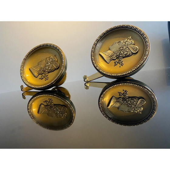 Image 1 of Vintage Coat hanger in brass and velvet, Italy 1950s