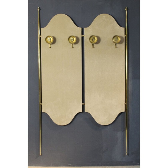 Image 1 of Vintage Coat hanger in brass and velvet, Italy 1950s