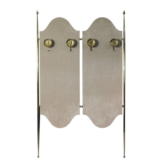 Image 1 of Vintage Coat hanger in brass and velvet, Italy 1950s