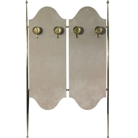 Image 1 of Vintage Coat hanger in brass and velvet, Italy 1950s