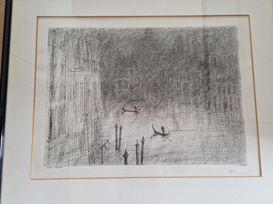 Image 1 of Beautiful Etching By Paul Flora - 1982 - Canal Grande