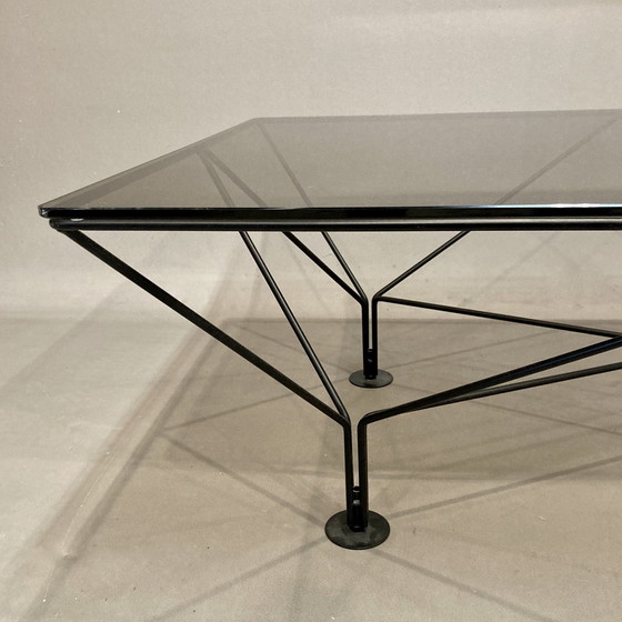 Image 1 of Design coffee table in glass and metal.