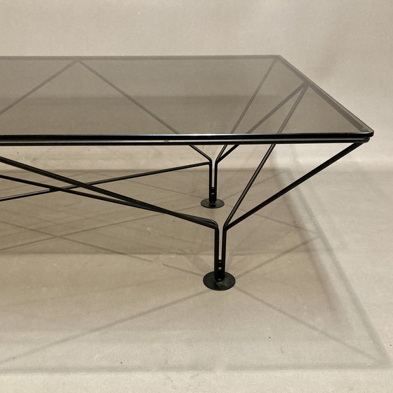 Image 1 of Design coffee table in glass and metal.