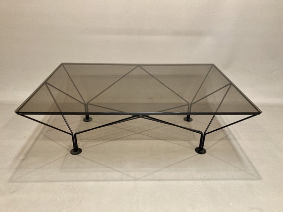 Image 1 of Design coffee table in glass and metal.