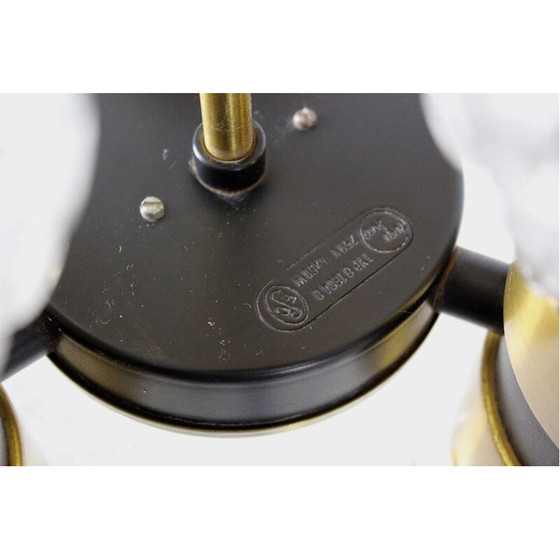 Image 1 of Vintage glass and metal pendant lamp by Napako, Czechoslovakia 1970