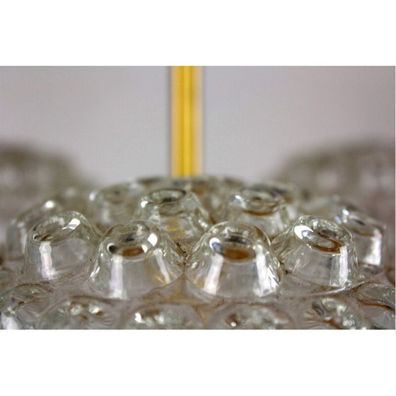 Image 1 of Vintage glass and metal pendant lamp by Napako, Czechoslovakia 1970