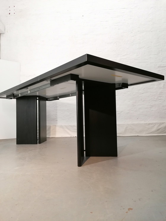 Image 1 of Postmodern pull-out table, black/white