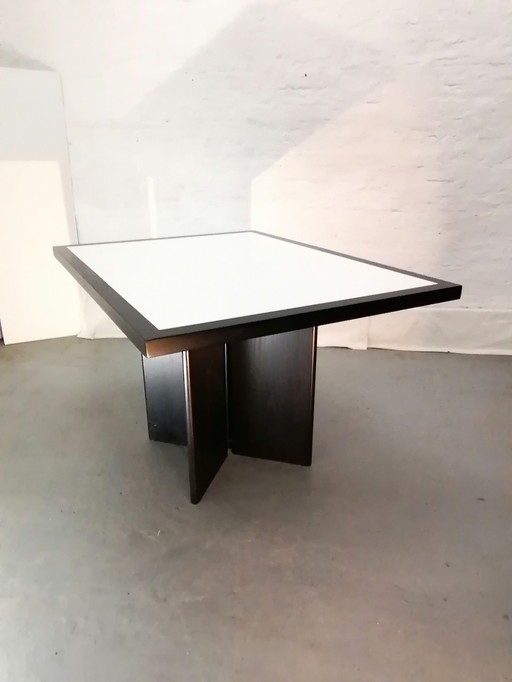 Postmodern pull-out table, black/white