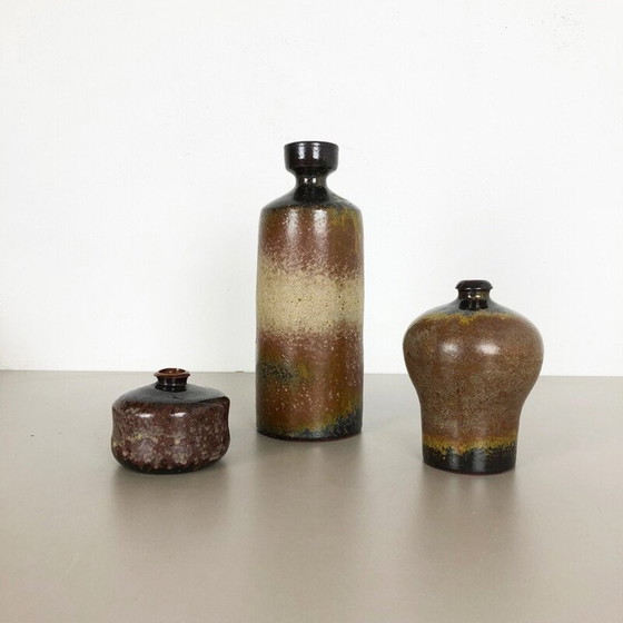 Image 1 of Set of 3 vintage ceramic vases by Elmar and Elke Kubicek, Germany 1970