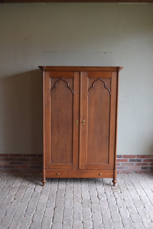 Antique Oak Wooden Maid's Cupboard, Gate Cupboard.