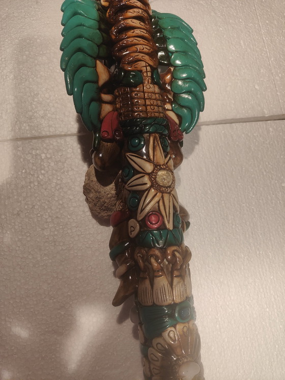 Image 1 of Mexican Aztec Warrior Deity Obisan Sacrificial Axe