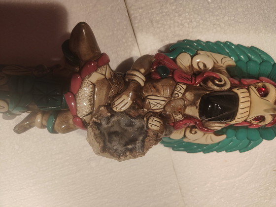 Image 1 of Mexican Aztec Warrior Deity Obisan Sacrificial Axe