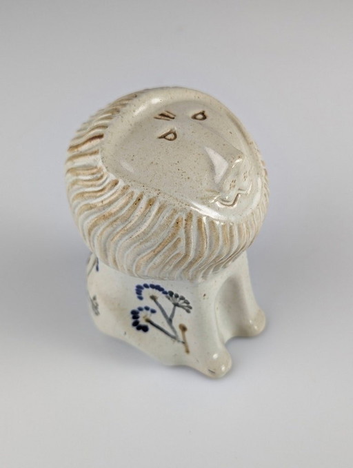 Ceramic Lion In Stoneware By Antonio Salvador Orodea 1980S