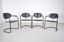 4x effezeta Italy design tubular frame dinning chairs