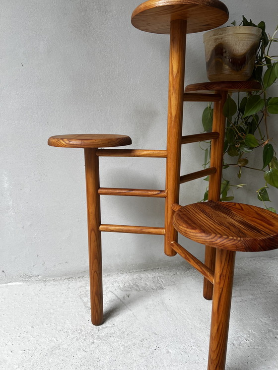 Image 1 of Pine Plant Table Scandinavian Design 1970s