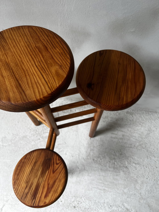 Image 1 of Pine Plant Table Scandinavian Design 1970s