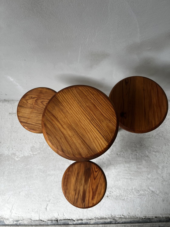 Image 1 of Pine Plant Table Scandinavian Design 1970s