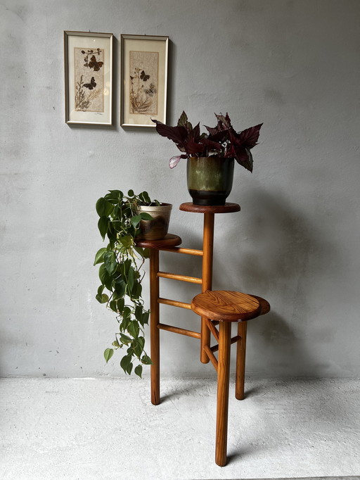 Pine Plant Table Scandinavian Design 1970s