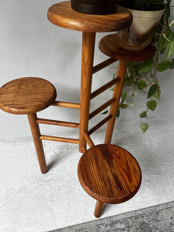 Image 1 of Pine Plant Table Scandinavian Design 1970s