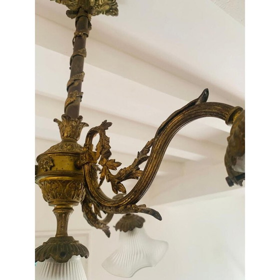 Image 1 of Lampadario vintage in bronzo con 4 bracci di luce
