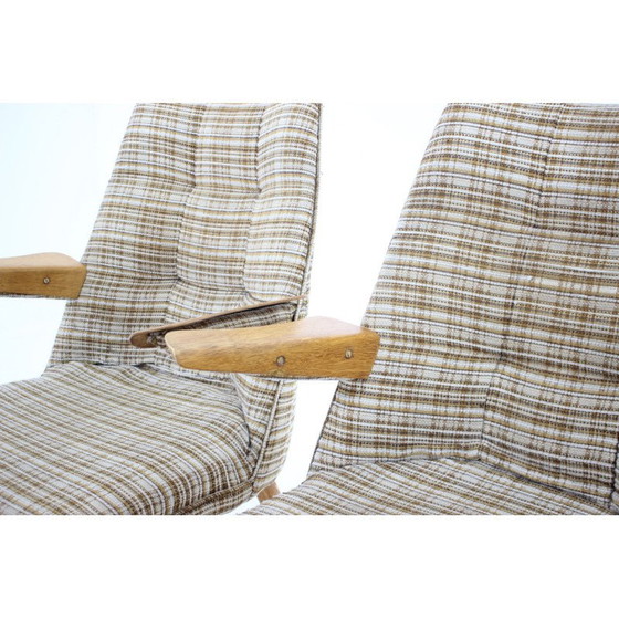 Image 1 of Poltrona vintage in legno e tessuto, Cecoslovacchia anni '60