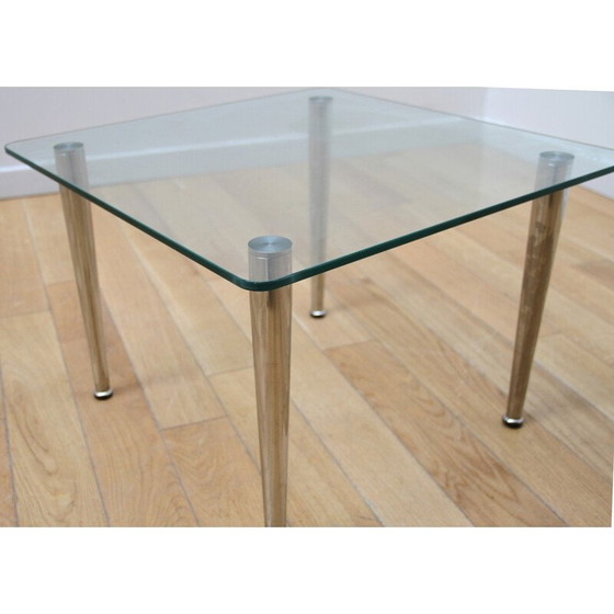 Image 1 of Vintage designer coffee table in glass and chrome metal