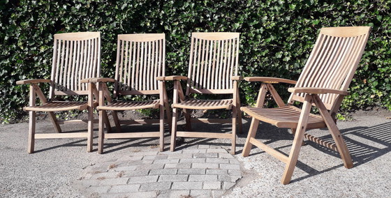 Image 1 of 4x Chaises pliantes Teak & Garden